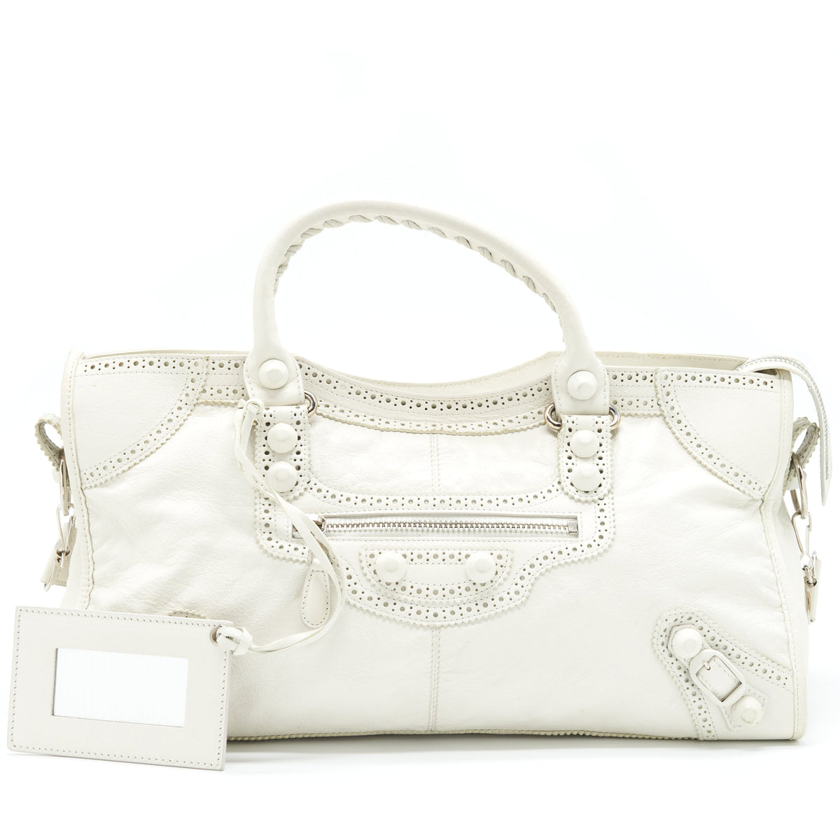 Balenciaga women's handbag White luxury designer leather