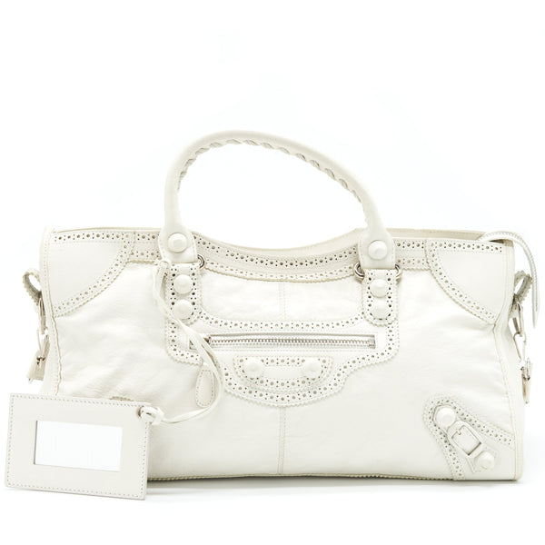 Balenciaga women's handbag White luxury designer leather