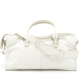Balenciaga authentic luxury handbag White leather craftsmanship