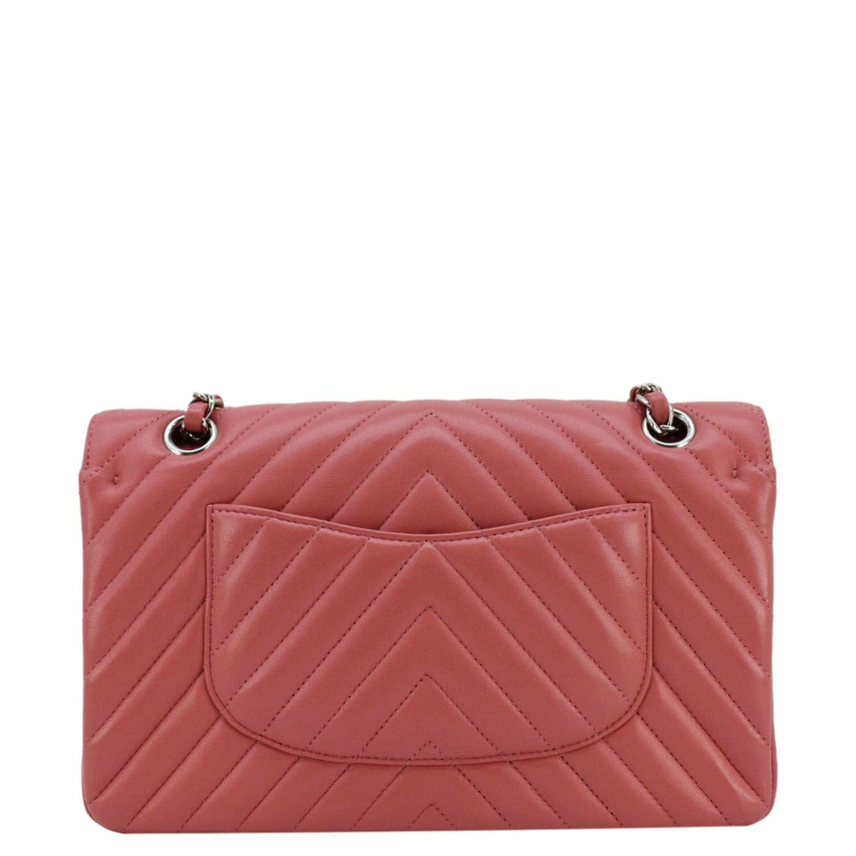 Chanel Bags Chanel Classic Double Flap Medium Chevron Leather Shoulder Bag Peach Elegant Everyday Designer Handbag