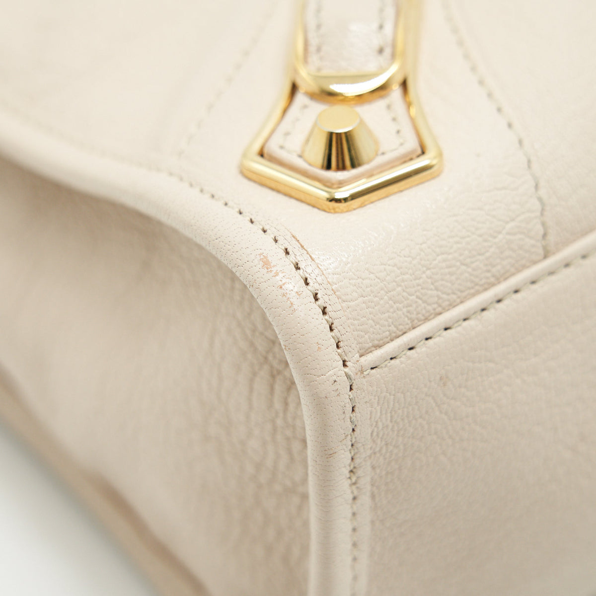 Balenciaga authentic luxury handbag Beige leather craftsmanship