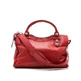 Side view of Balenciaga handbag Red premium designer bag
