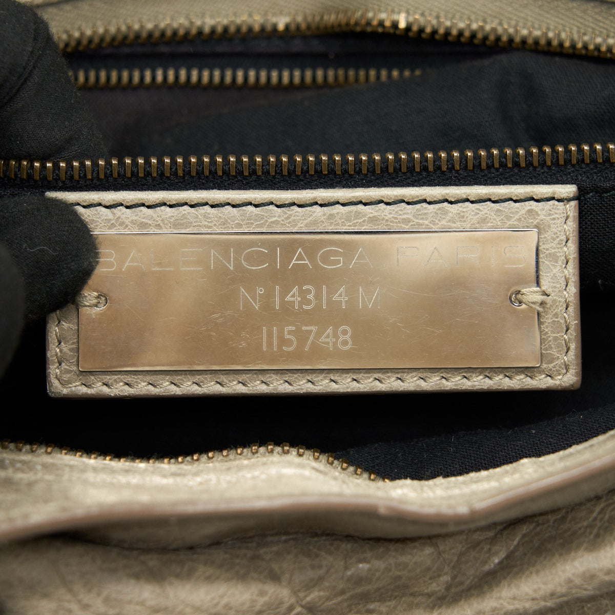Balenciaga designer handbag leather closeup detail
