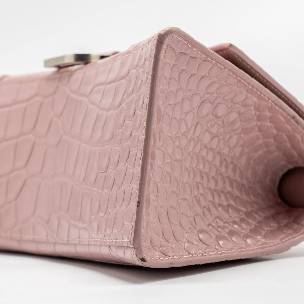 Side view of Balenciaga handbag Pink premium designer bag