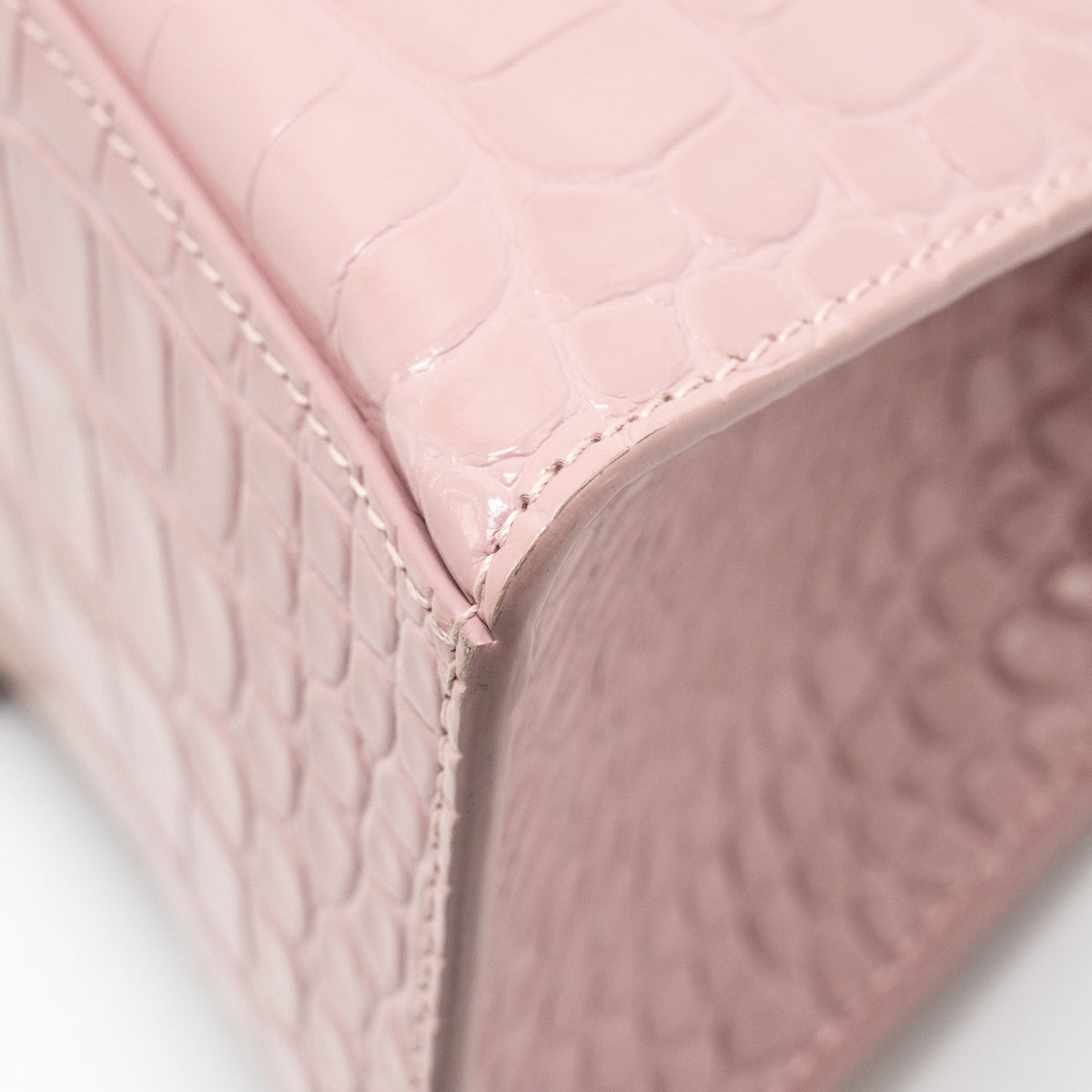 Side view of Balenciaga handbag Pink premium designer bag
