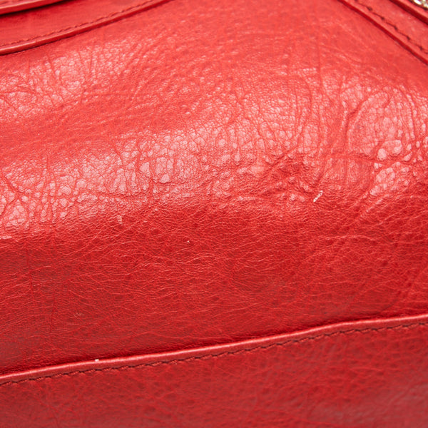 Side view of Balenciaga handbag Red premium designer bag