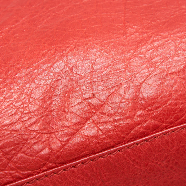 Balenciaga authentic luxury handbag Red leather craftsmanship