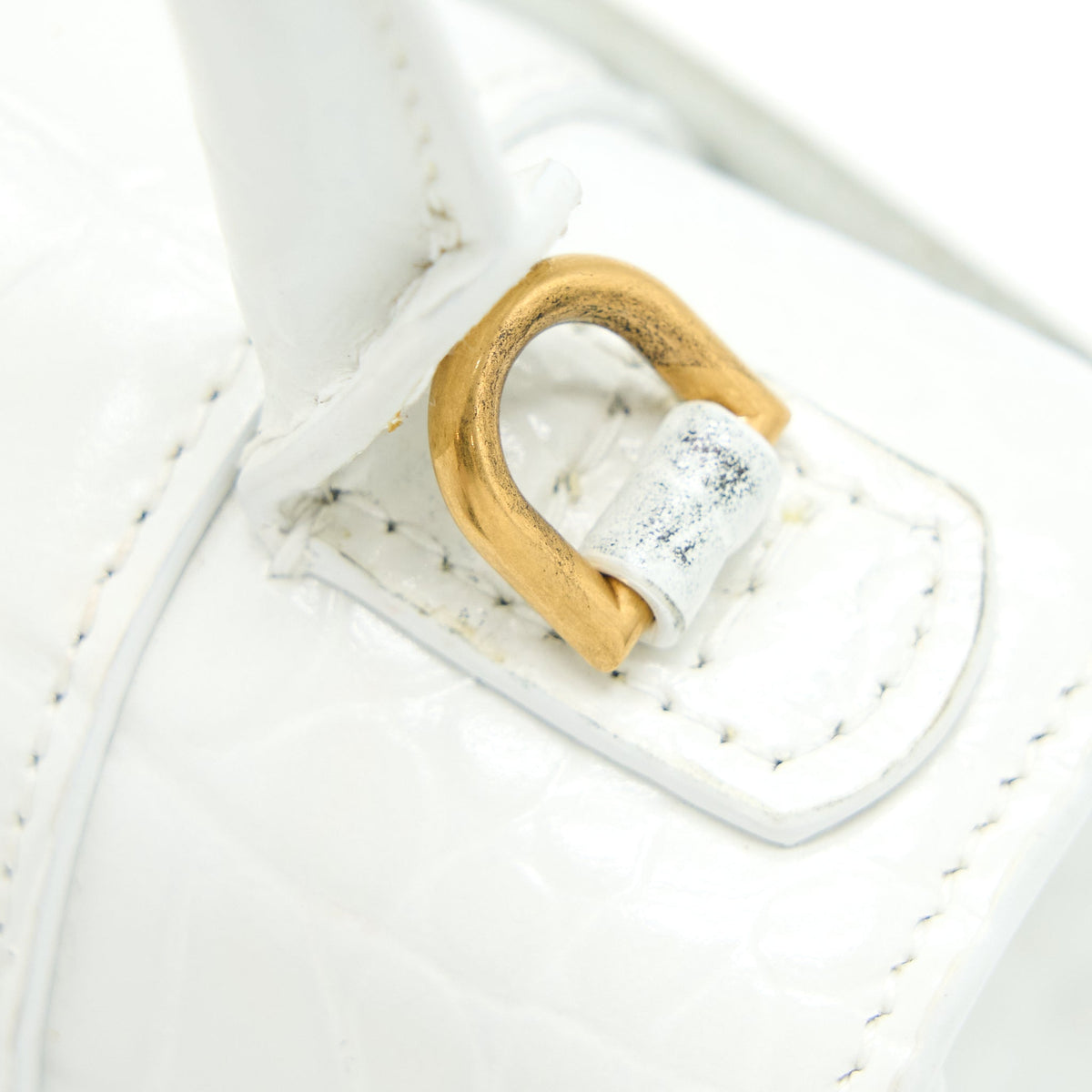 Side view of Balenciaga handbag White premium designer bag