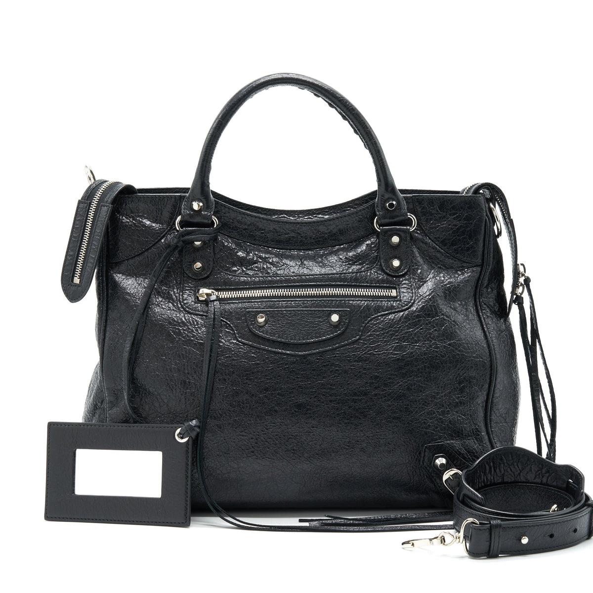 Balenciaga women's handbag Black luxury designer leather
