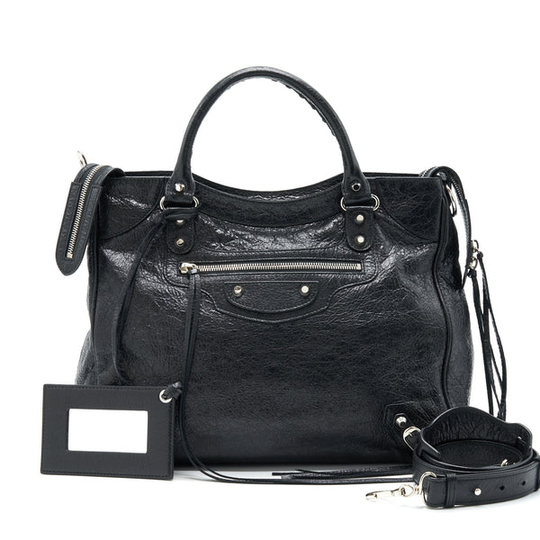 Balenciaga women's handbag Black luxury designer leather