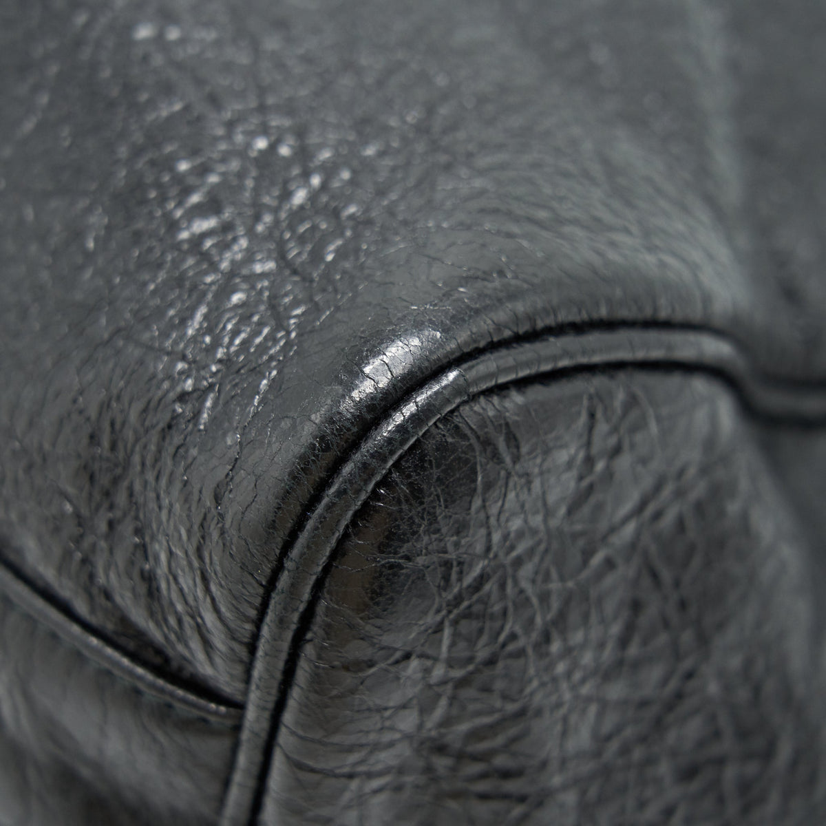 Side view of Balenciaga handbag Black premium designer bag