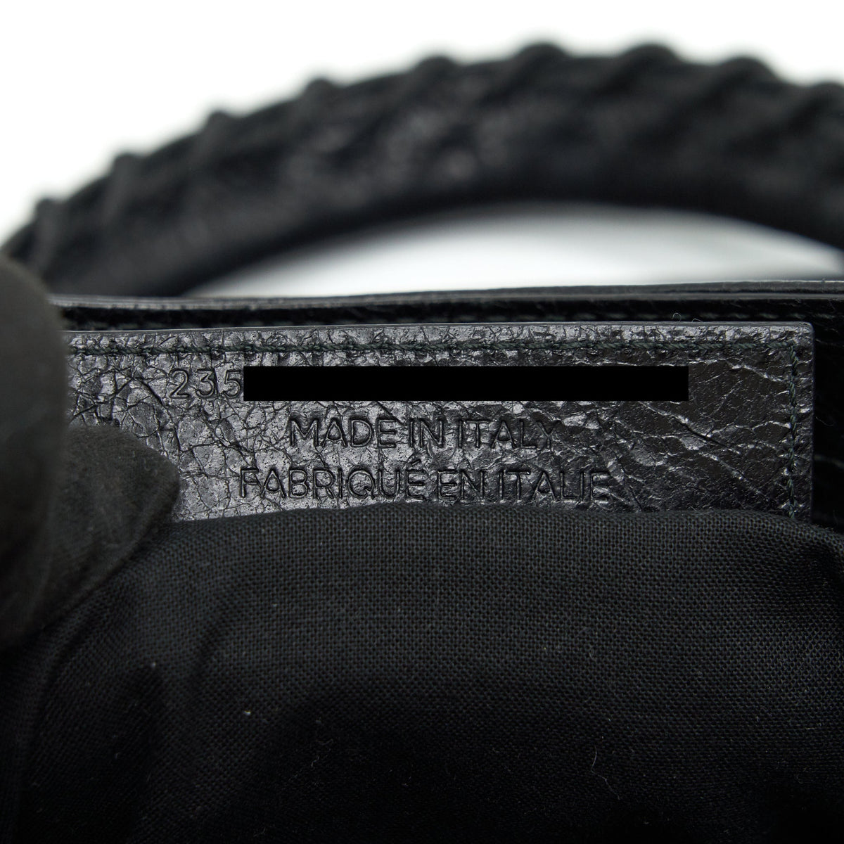 Balenciaga designer handbag leather closeup detail