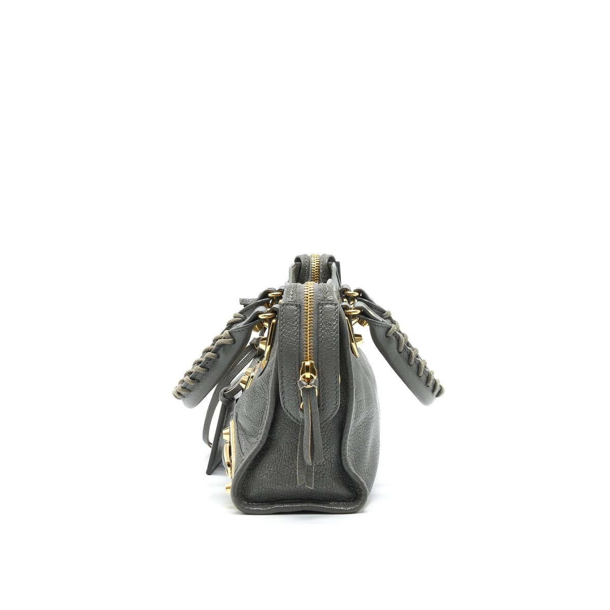 Side view of Balenciaga handbag Grey premium designer bag