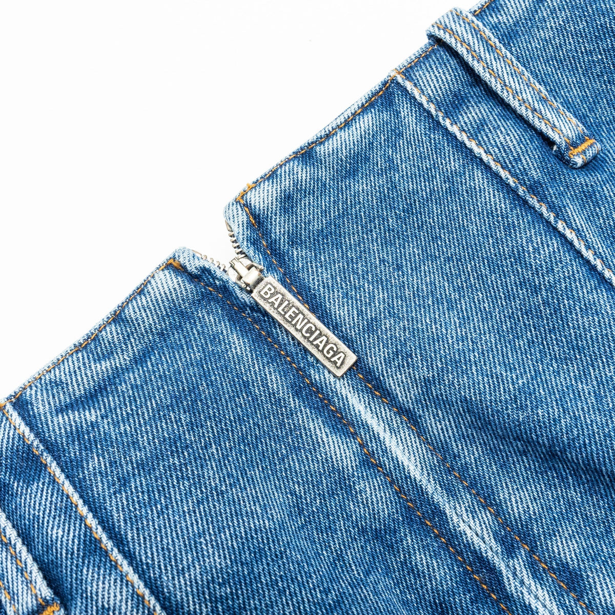Balenciaga designer handbag denim closeup detail