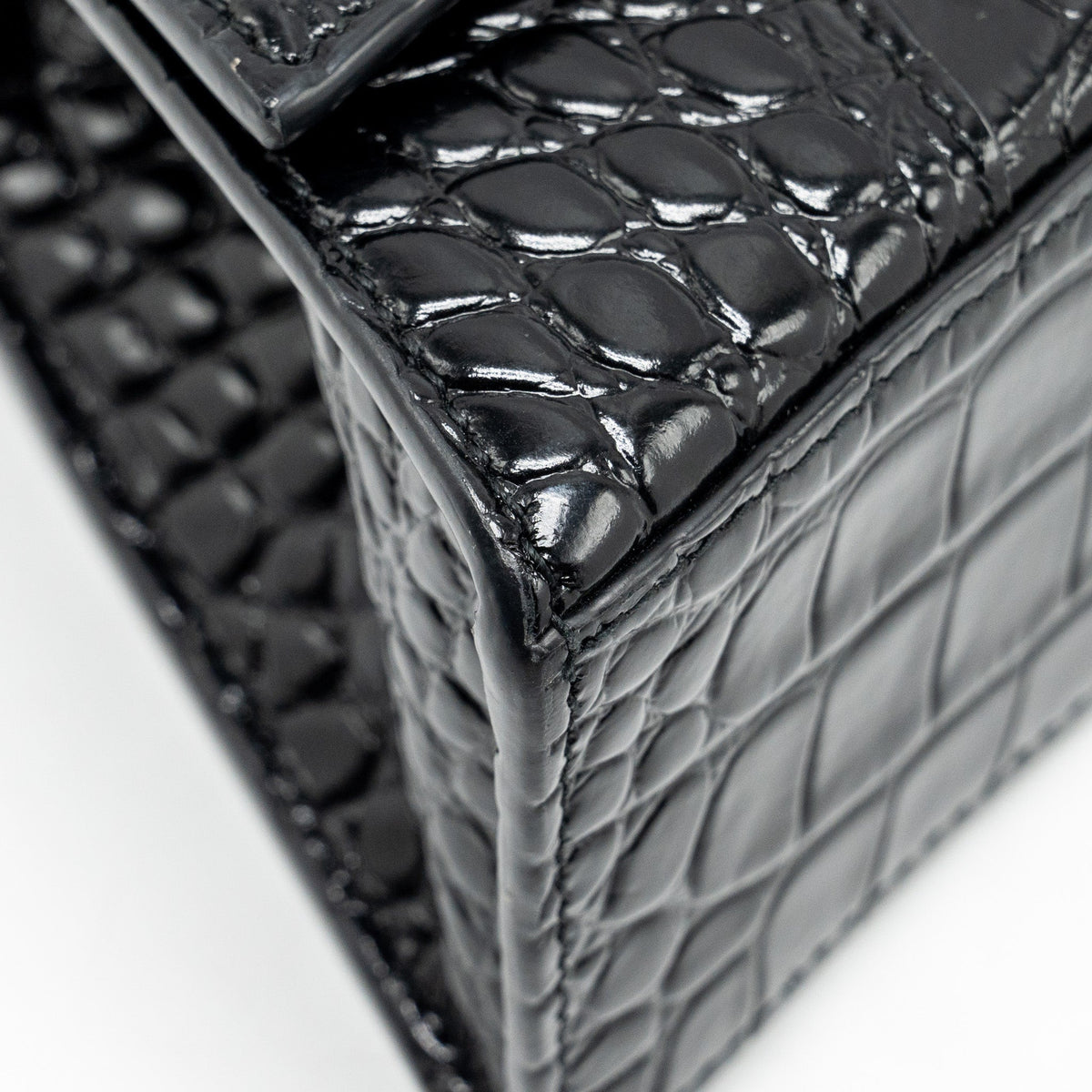 Side view of Balenciaga handbag Black premium designer bag