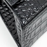 Side view of Balenciaga handbag Black premium designer bag
