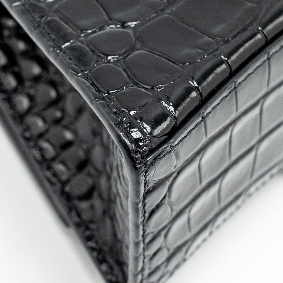 Side view of Balenciaga handbag Black premium designer bag