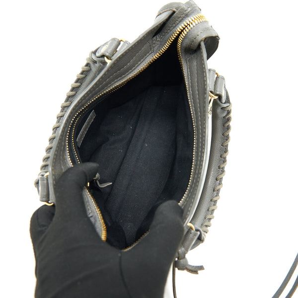 Side view of Balenciaga handbag Grey premium designer bag