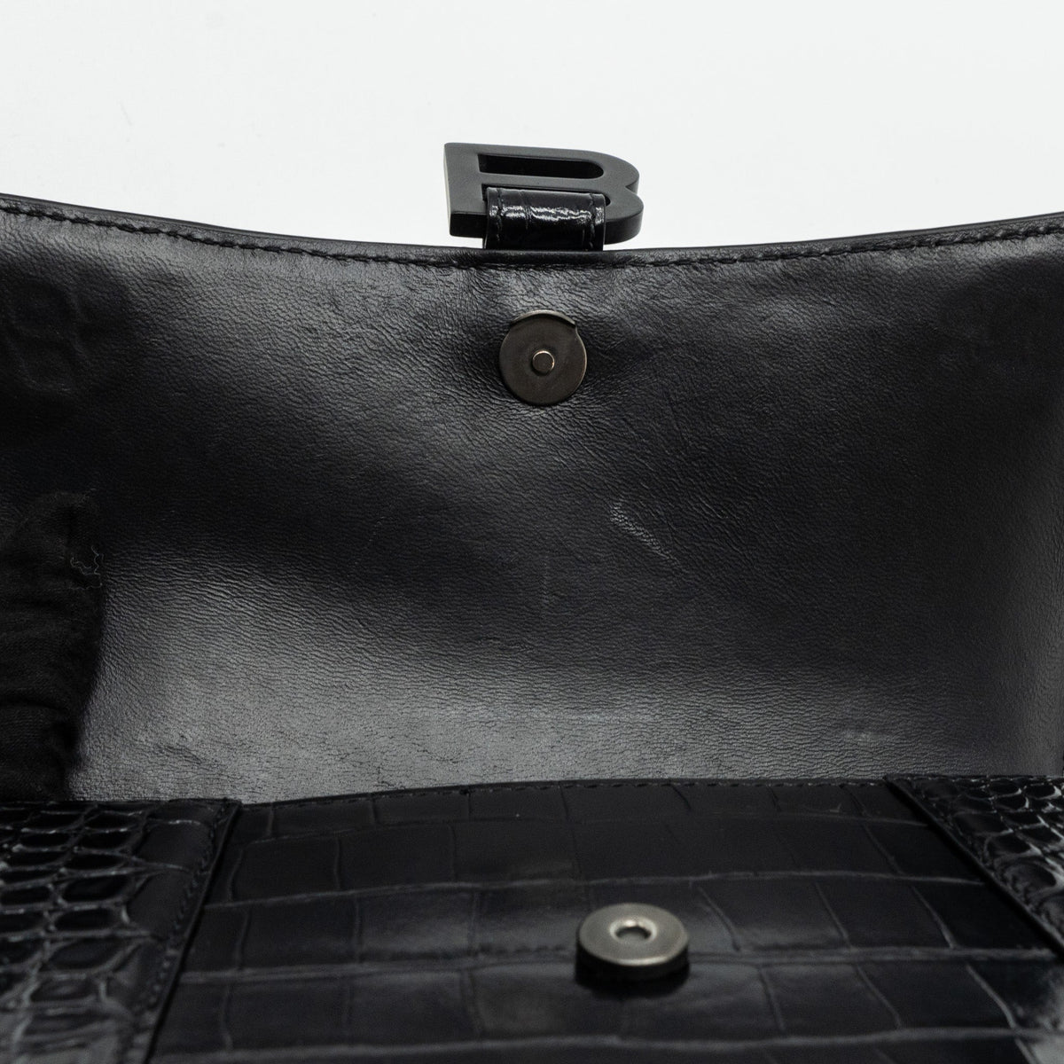 Side view of Balenciaga handbag Black premium designer bag