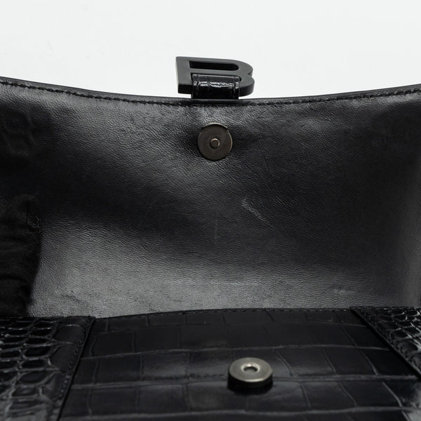 Side view of Balenciaga handbag Black premium designer bag