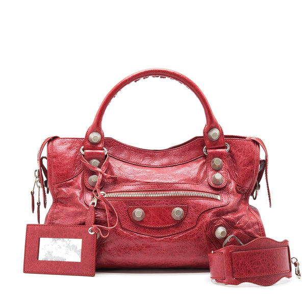 Balenciaga women's handbag Red luxury designer leather