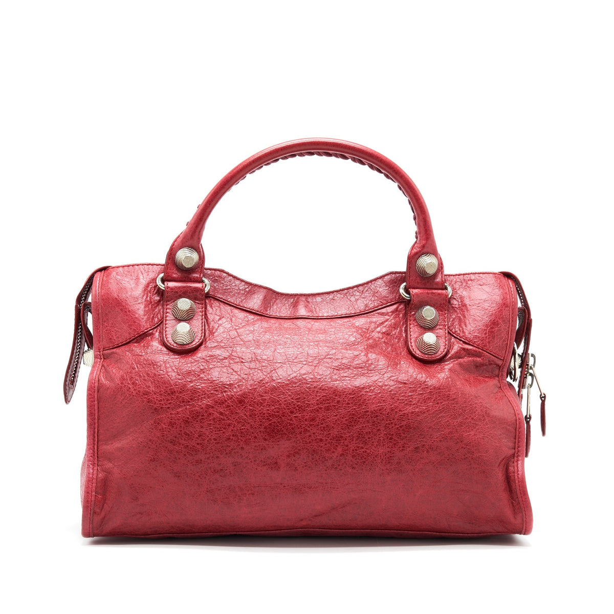 Side view of Balenciaga handbag Red premium designer bag