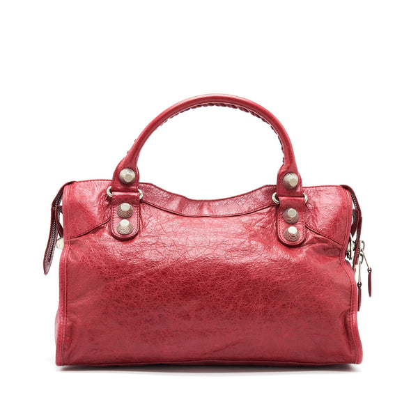 Side view of Balenciaga handbag Red premium designer bag