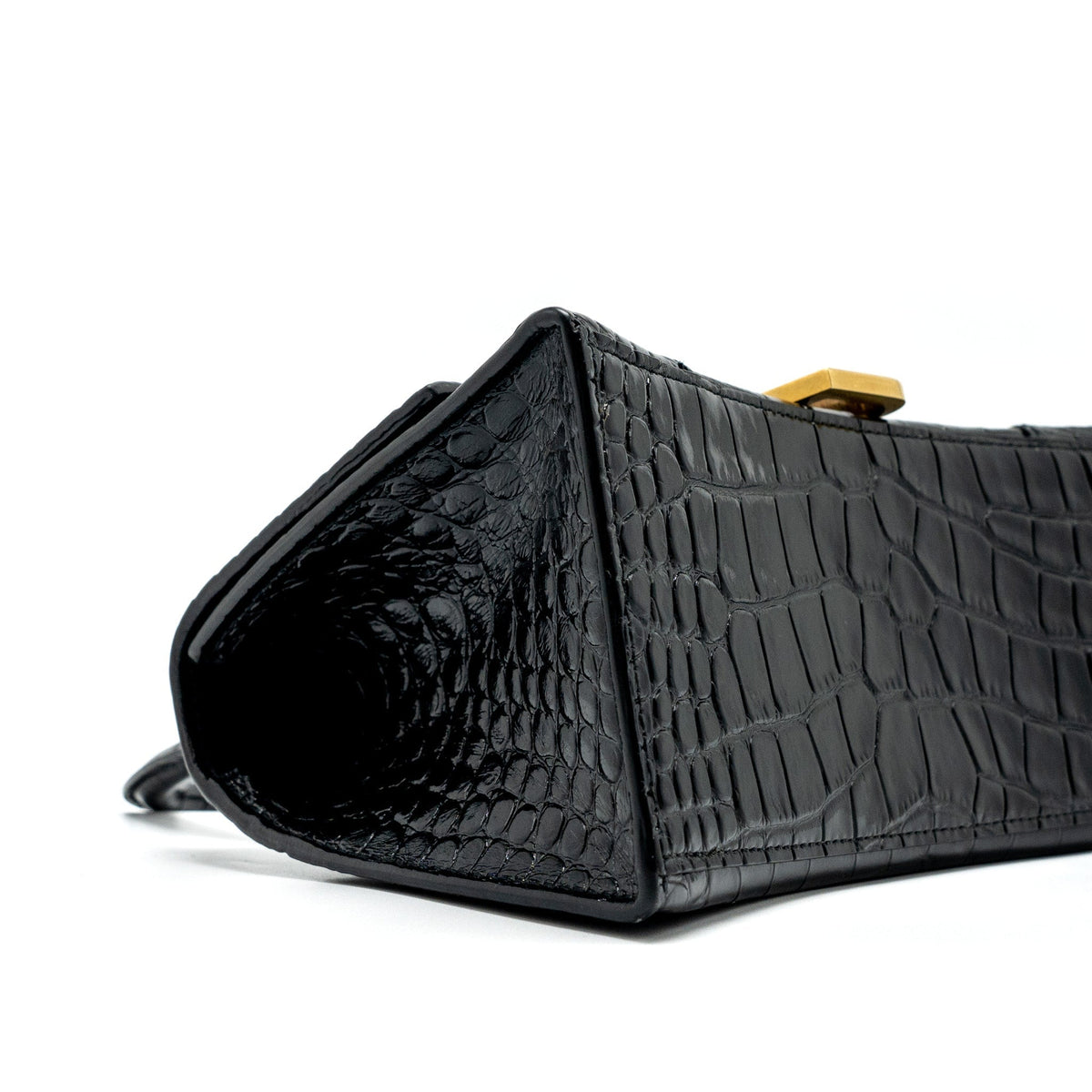 Side view of Balenciaga handbag Black premium designer bag
