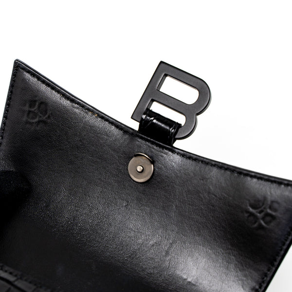 Side view of Balenciaga handbag Black premium designer bag
