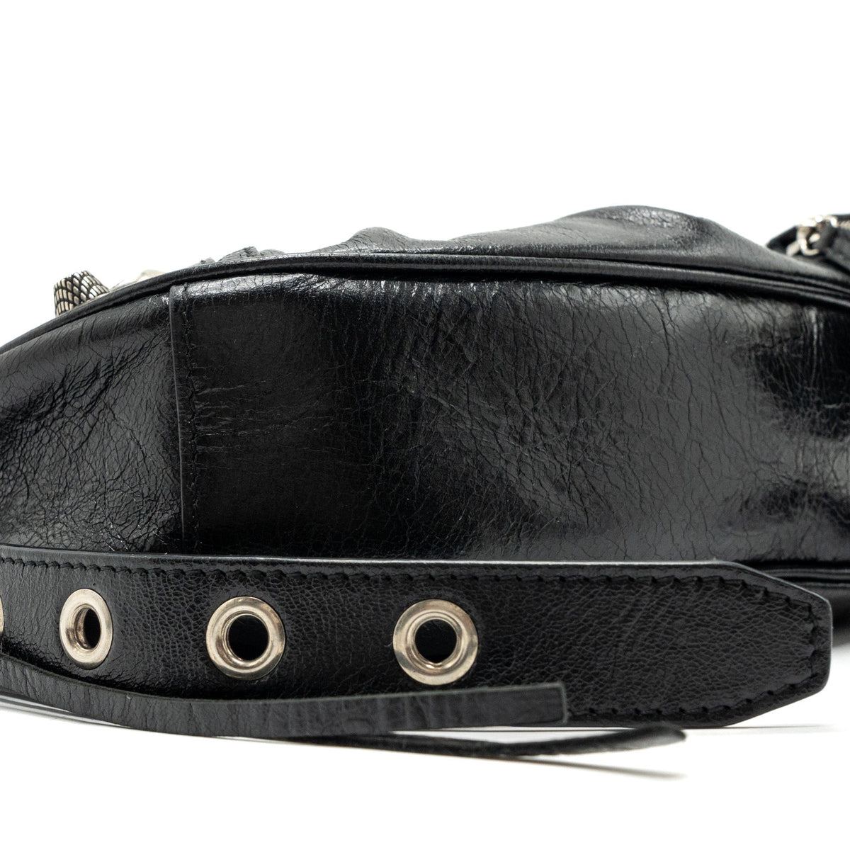 Balenciaga authentic luxury handbag Black leather craftsmanship