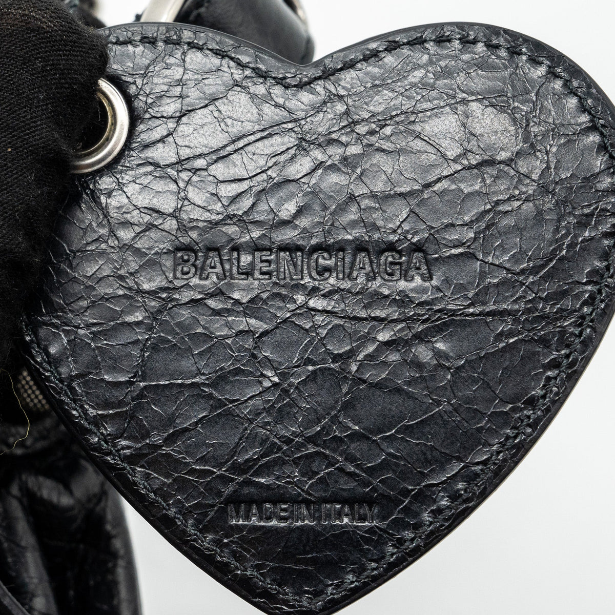 Side view of Balenciaga handbag Black premium designer bag