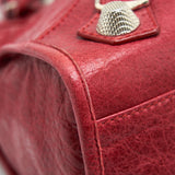 Side view of Balenciaga handbag Red premium designer bag