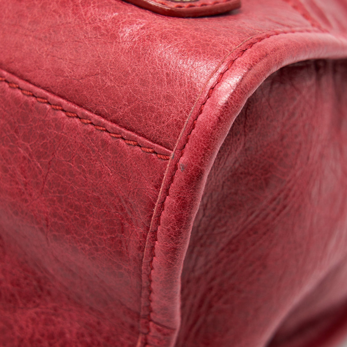 Balenciaga authentic luxury handbag Red leather craftsmanship