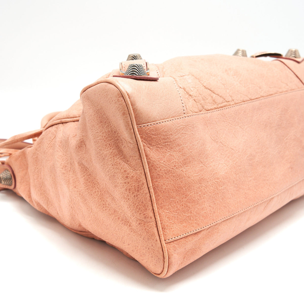 Balenciaga authentic luxury handbag Pink leather craftsmanship