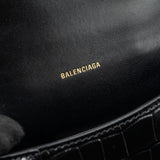 Balenciaga authentic luxury handbag Black crocodile craftsmanship