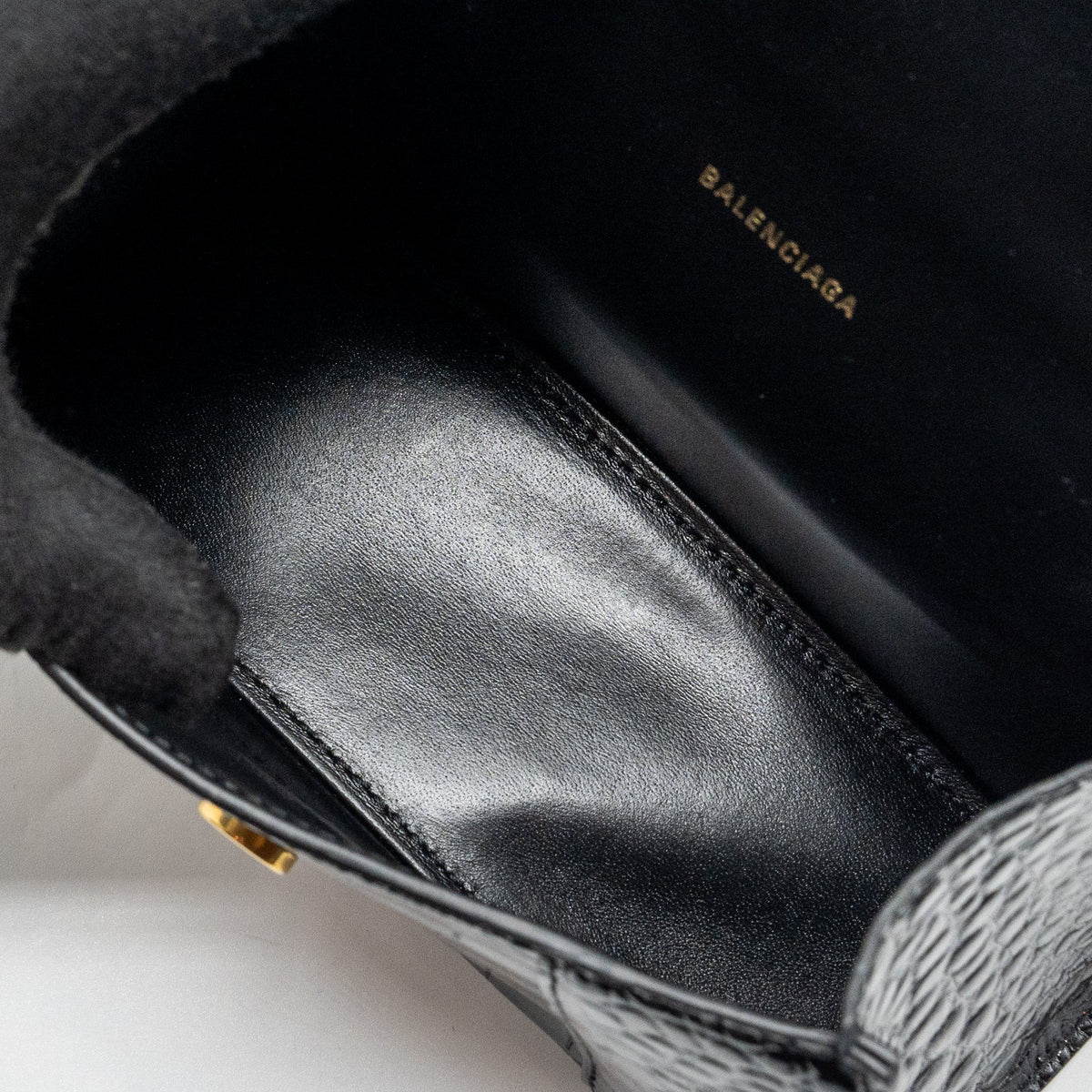Balenciaga designer handbag crocodile closeup detail