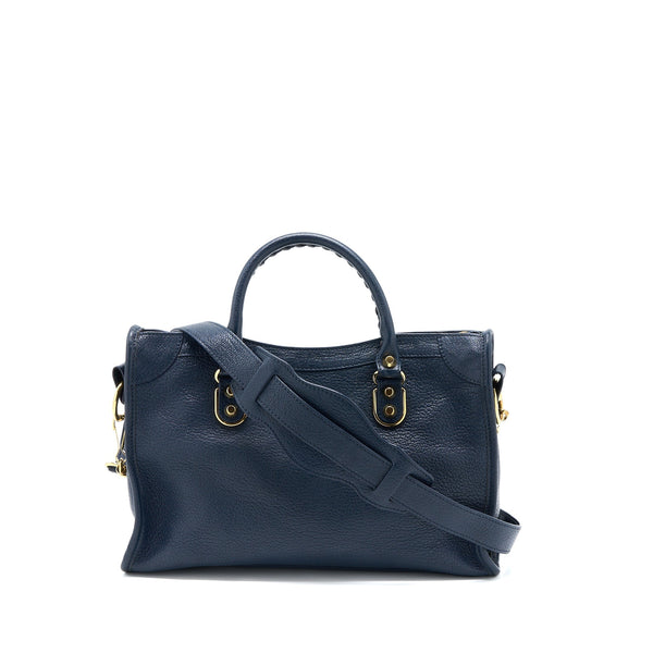 Side view of Balenciaga handbag Navy premium designer bag