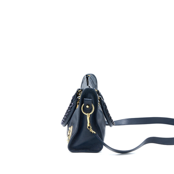 Balenciaga authentic luxury handbag Navy leather craftsmanship