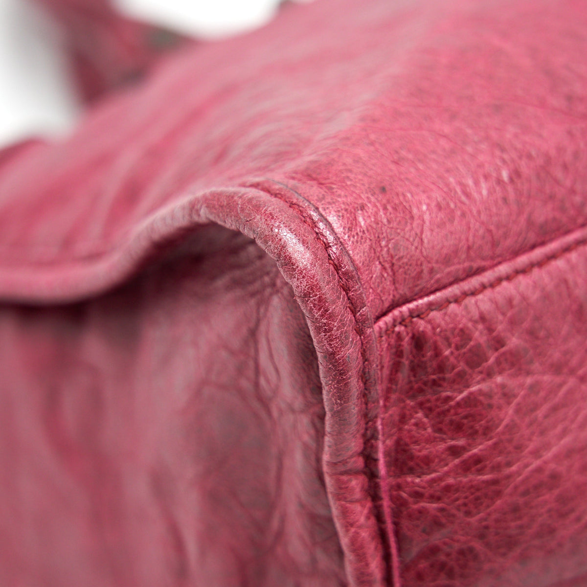 Side view of Balenciaga handbag Red premium designer bag
