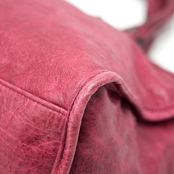 Side view of Balenciaga handbag Red premium designer bag