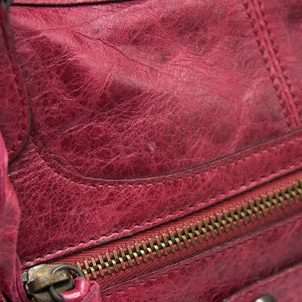 Balenciaga authentic luxury handbag Red leather craftsmanship