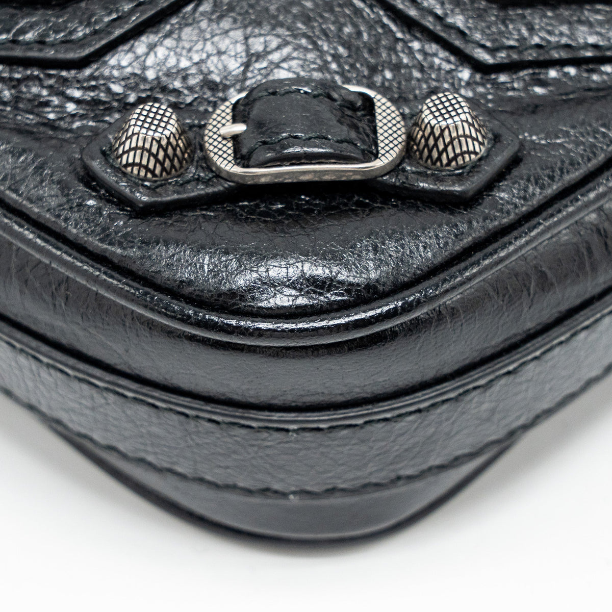 Side view of Balenciaga handbag Black premium designer bag