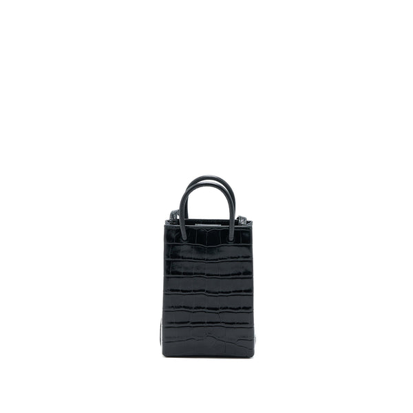 Side view of Balenciaga handbag Black premium designer bag