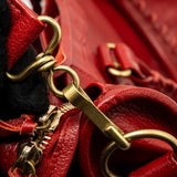Balenciaga authentic luxury handbag Red leather craftsmanship
