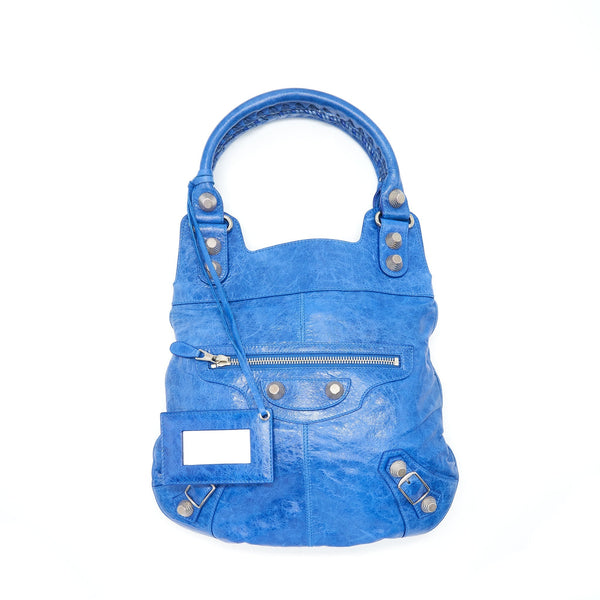 Balenciaga women's handbag Blue luxury designer leather