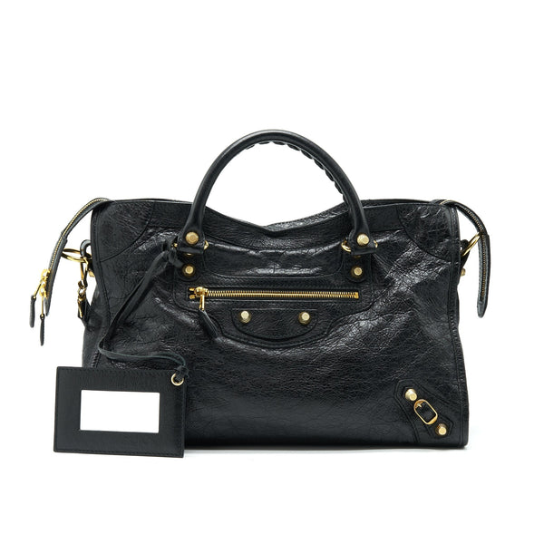 Balenciaga women's handbag Black luxury designer leather