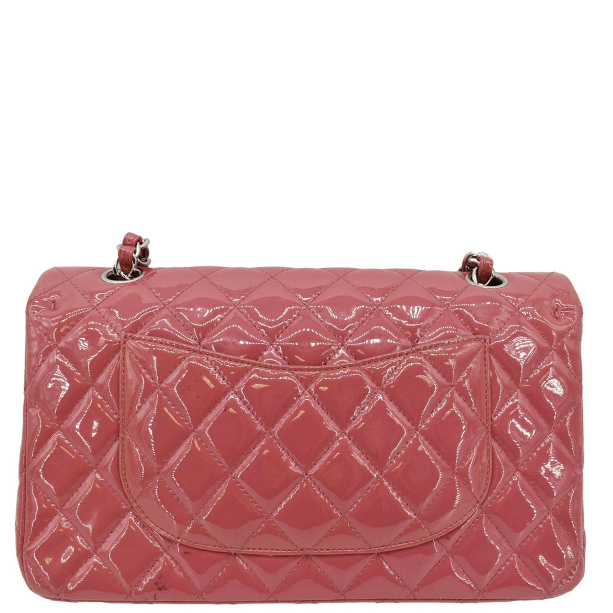 Chanel Bags Chanel Classic Double Flap Medium Quilted Patent Leather Shoulder Bag Light Pink Luxury Designer Leather Handbag