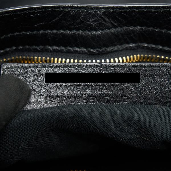 Balenciaga authentic luxury handbag Black leather craftsmanship