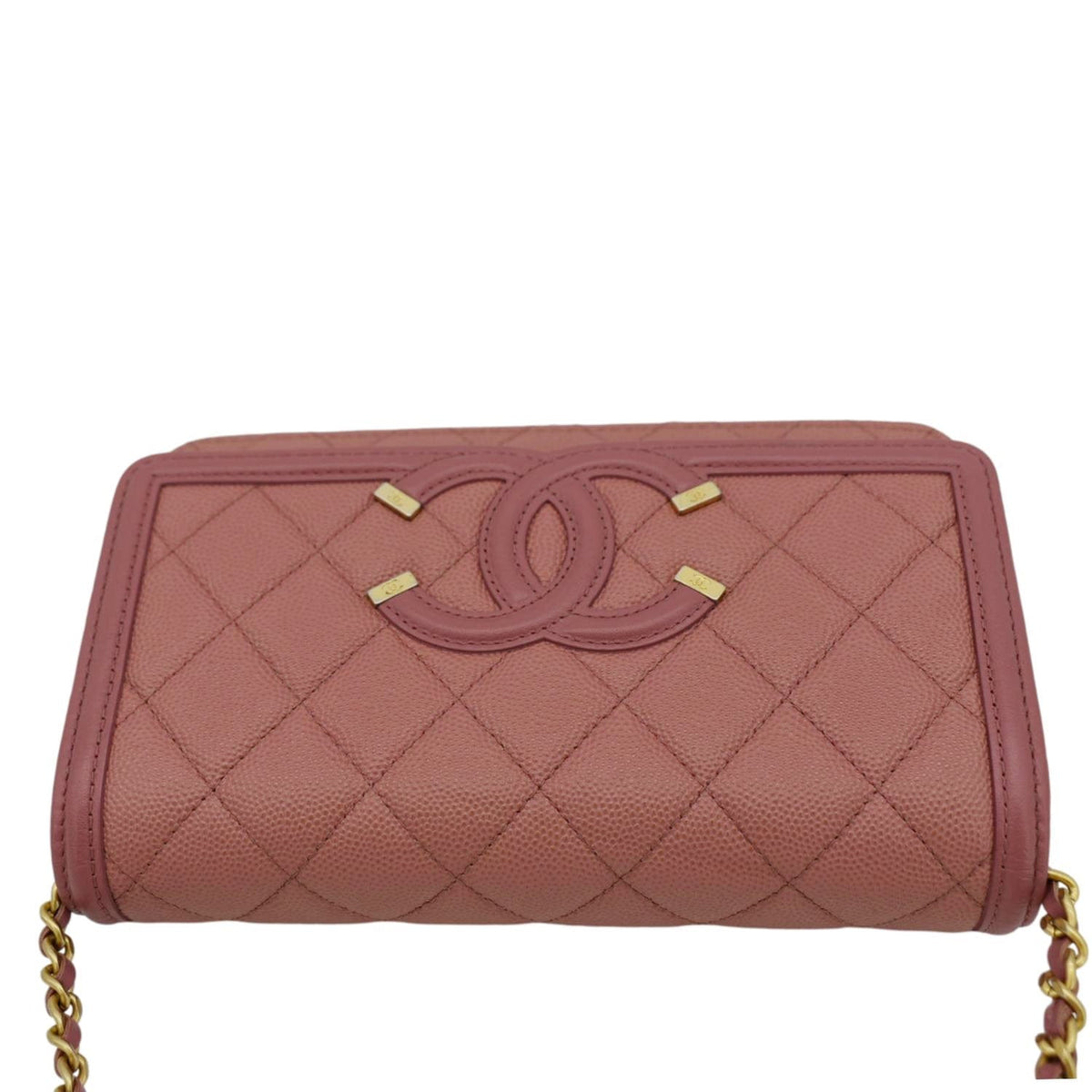Chanel Bags Chanel Filigree Flap Small Quilted Caviar Leather Shoulder Bag Light Pink Luxury Designer Leather Handbag