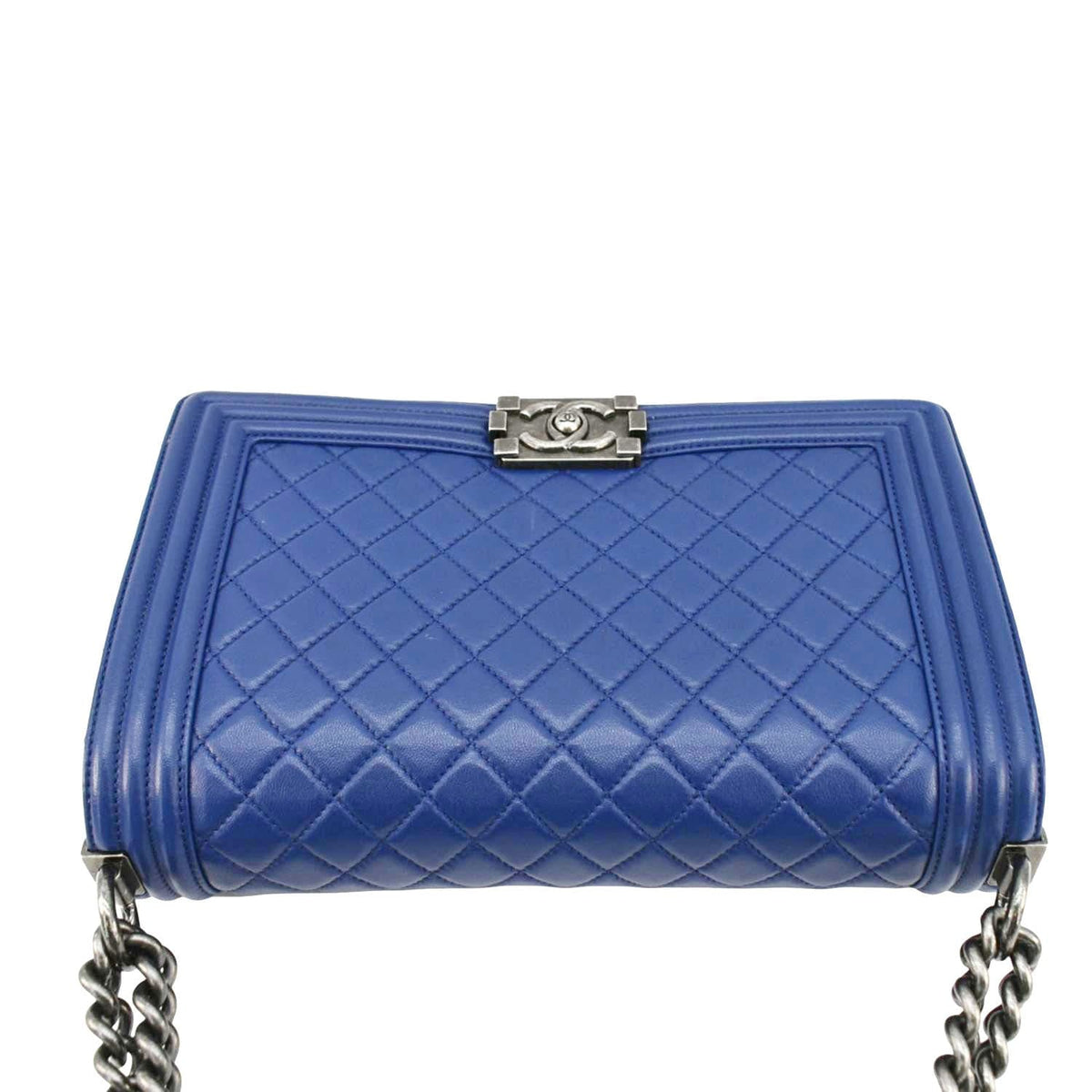 Chanel Bags Chanel Boy Flap Calf Leather Crossbody Bag Blue Elegant Everyday Designer Handbag